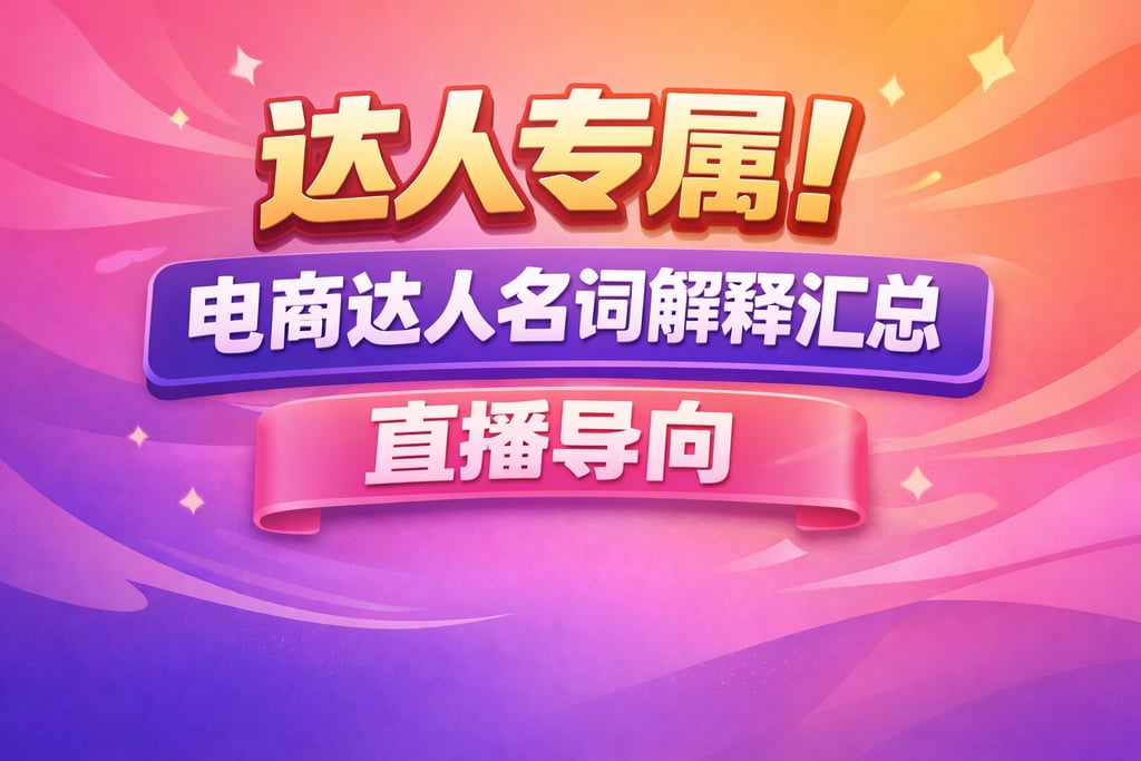 达人专属！电商达人名词解释汇总，直播导向