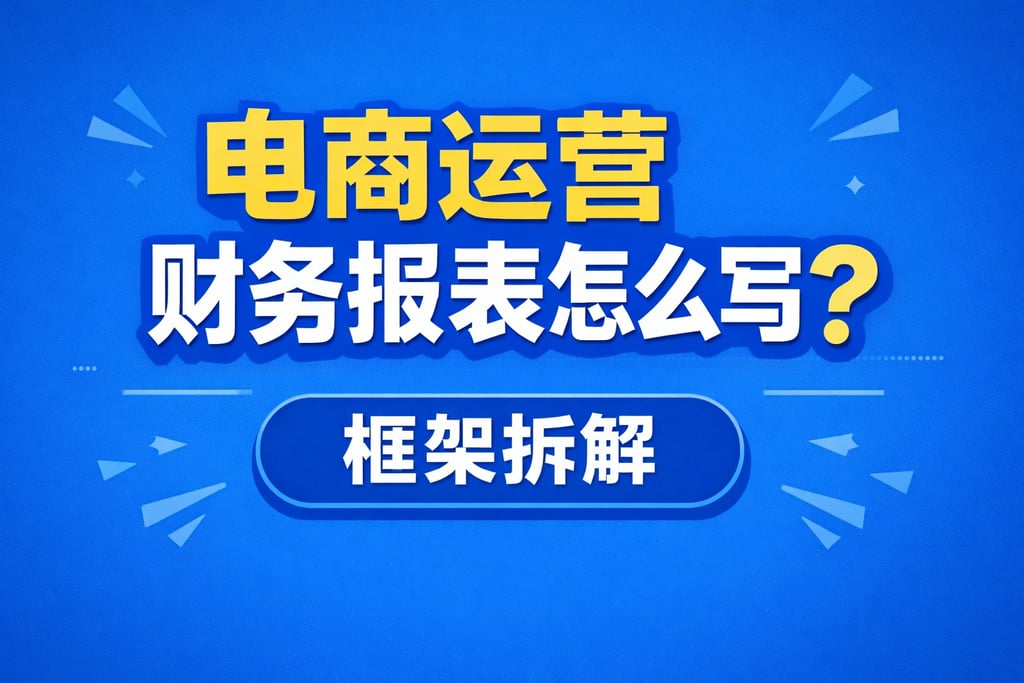 运营写作！电商运营财务报表怎么写，框架拆解