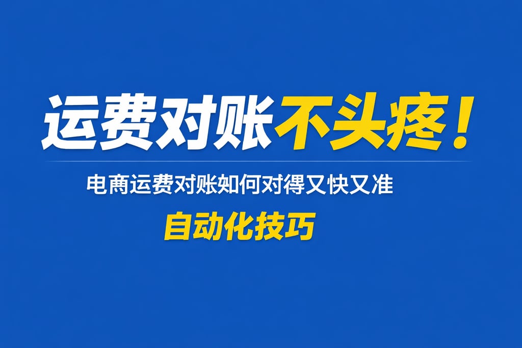 运费对账不头疼！电商运费对账如何对得又快又准，自动化技巧