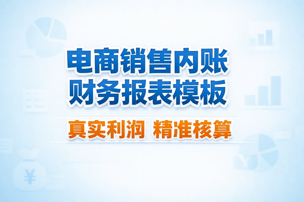 销售内账模板！电商销售内账财务报表模板，真实利润