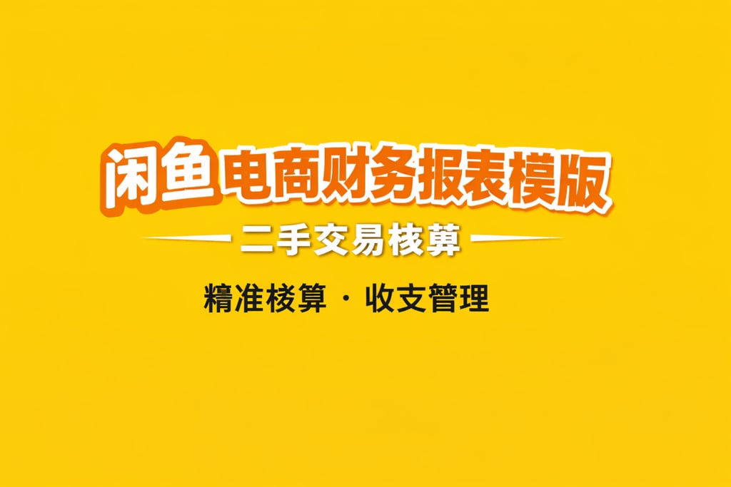 闲鱼模板！闲鱼电商财务报表模版，二手交易核算