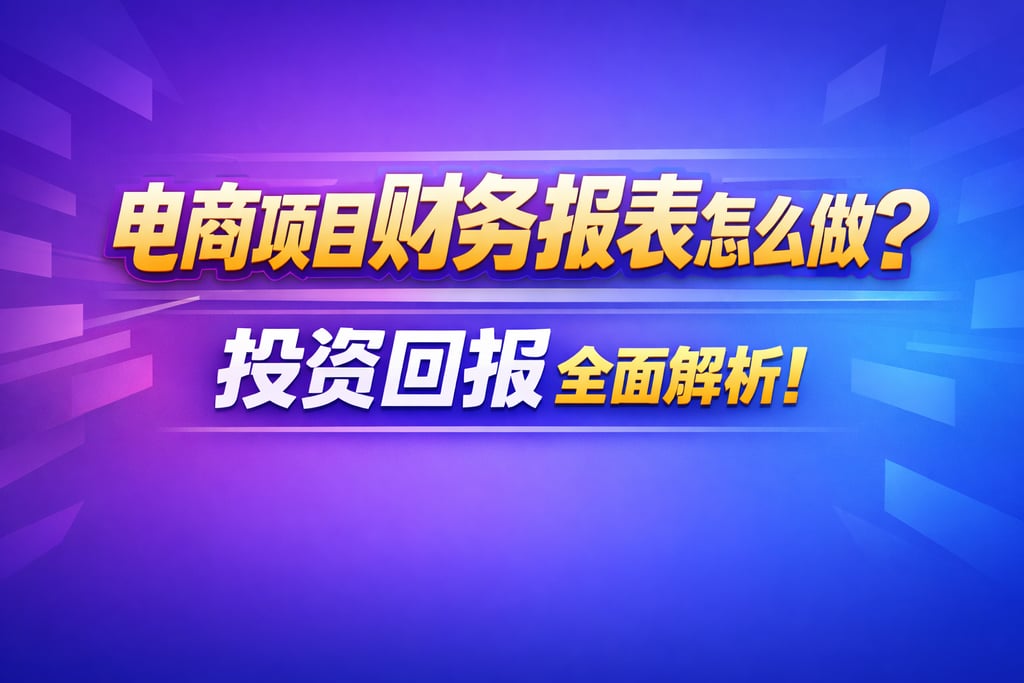 项目制作！电商项目财务报表怎么做，投资回报