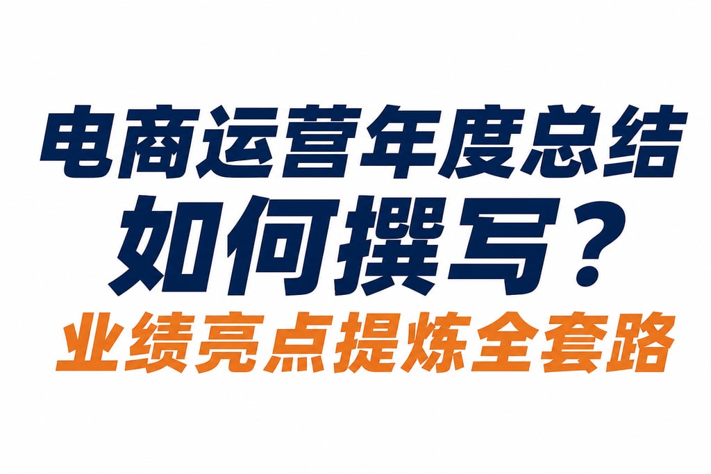 电商运营年度总结如何撰写？业绩亮点提炼全套路