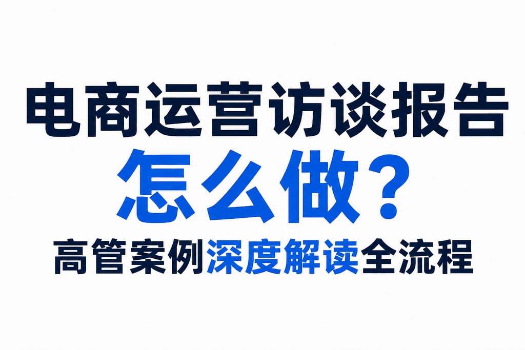 电商运营访谈报告怎么做？高管案例深度解读全流程