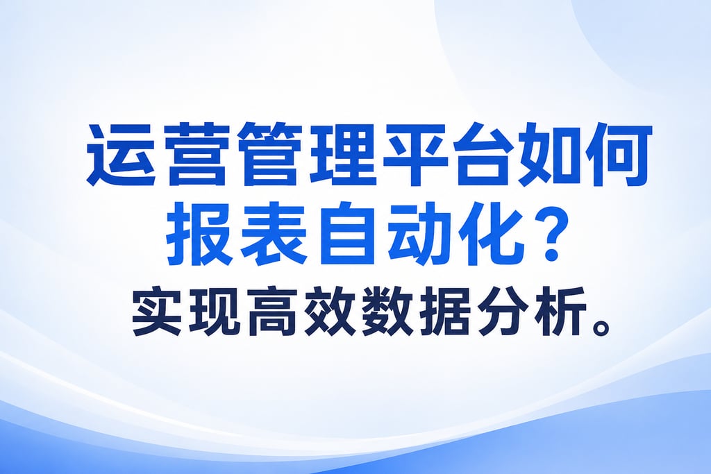 运营管理平台如何报表自动化？实现高效数据分析。