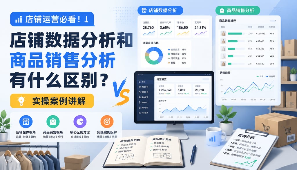 店铺数据分析和商品销售分析有什么区别？实操案例讲解