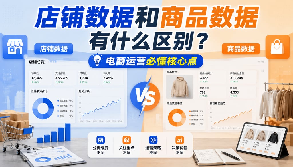 店铺数据和商品数据有什么区别？电商运营必懂核心点
