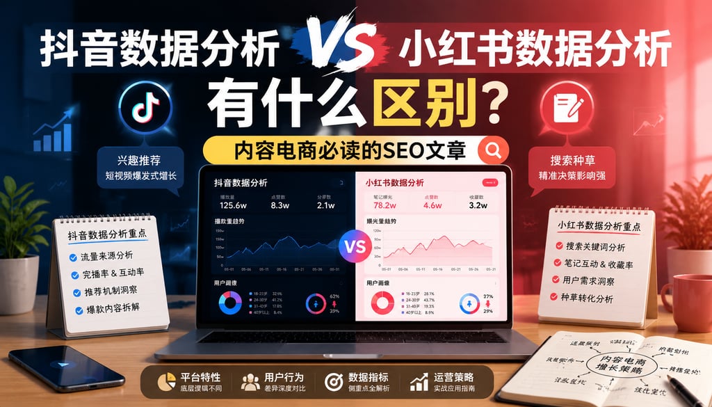 抖音数据分析和小红书数据分析有什么区别？内容电商必读