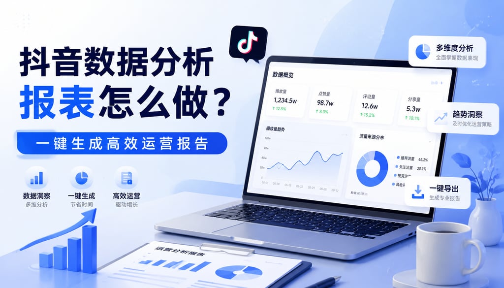 抖音数据分析报表怎么做？一键生成高效运营报告