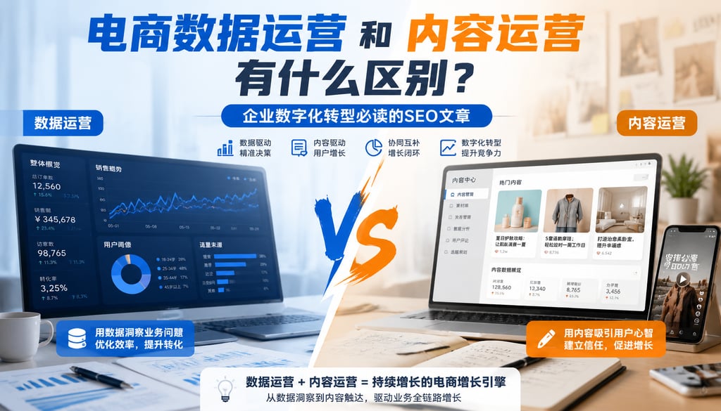 电商数据运营和内容运营有什么区别？企业数字化转型必读