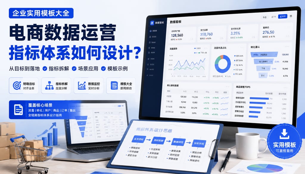 电商数据运营指标体系如何设计？企业实用模板大全