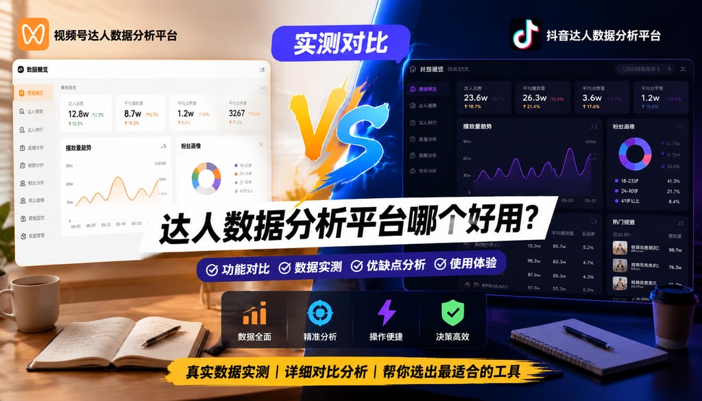 视频号达人数据分析平台和抖音平台哪个好用？实测对比