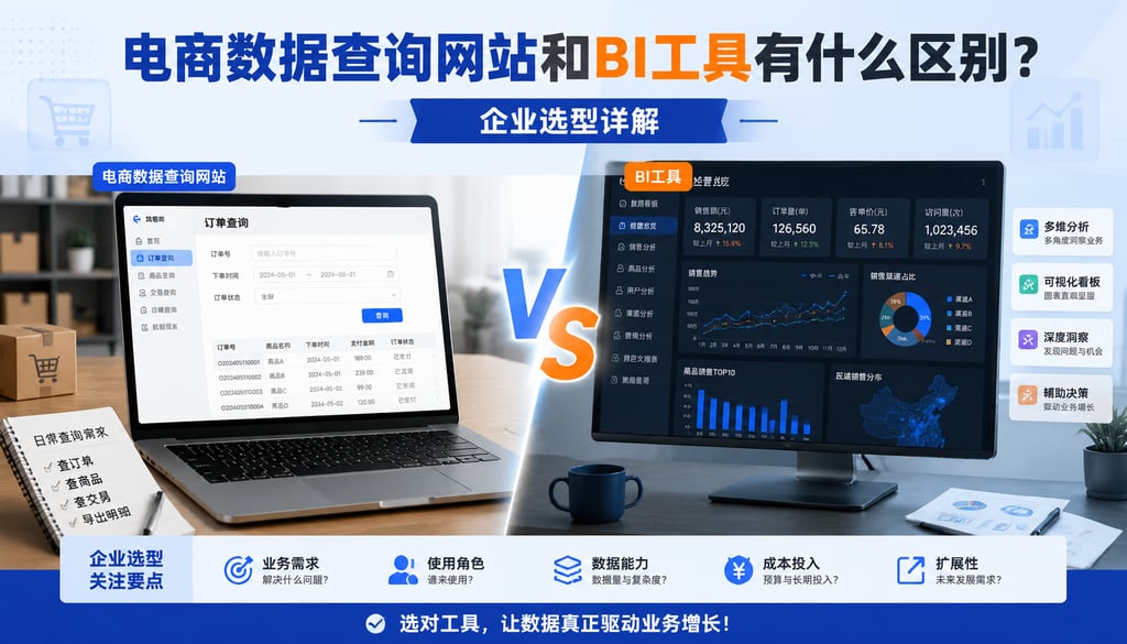 电商数据查询网站和BI工具有什么区别？企业选型详解