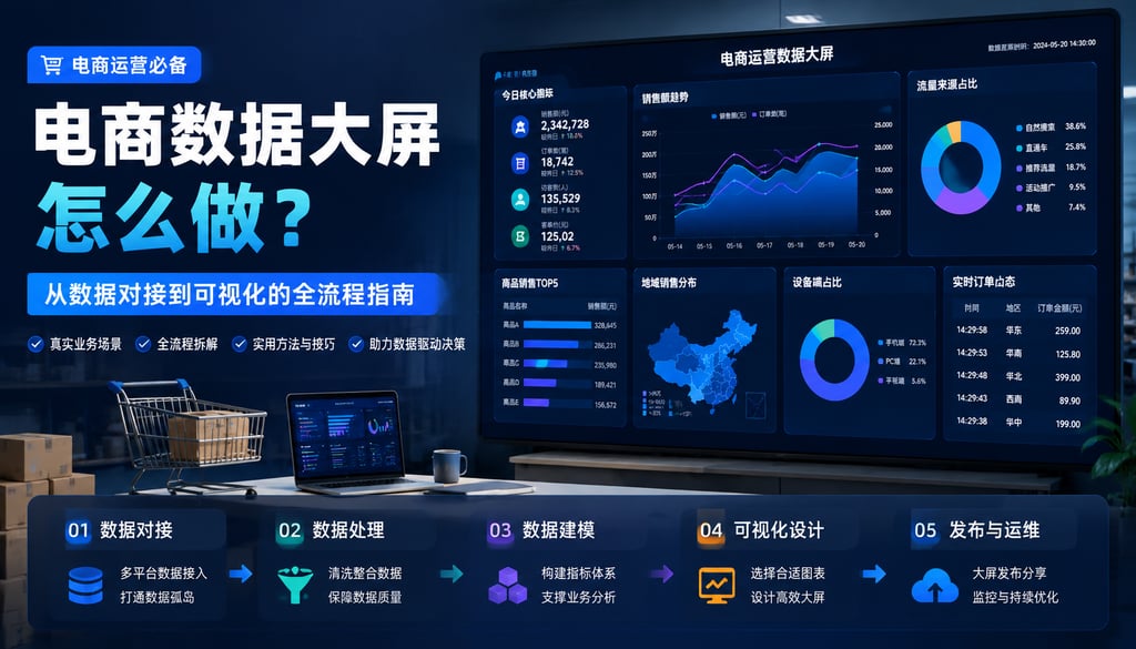 电商数据大屏怎么做？从数据对接到可视化的全流程指南