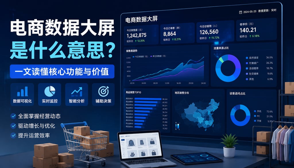 电商数据大屏是什么意思？一文读懂核心功能与价值