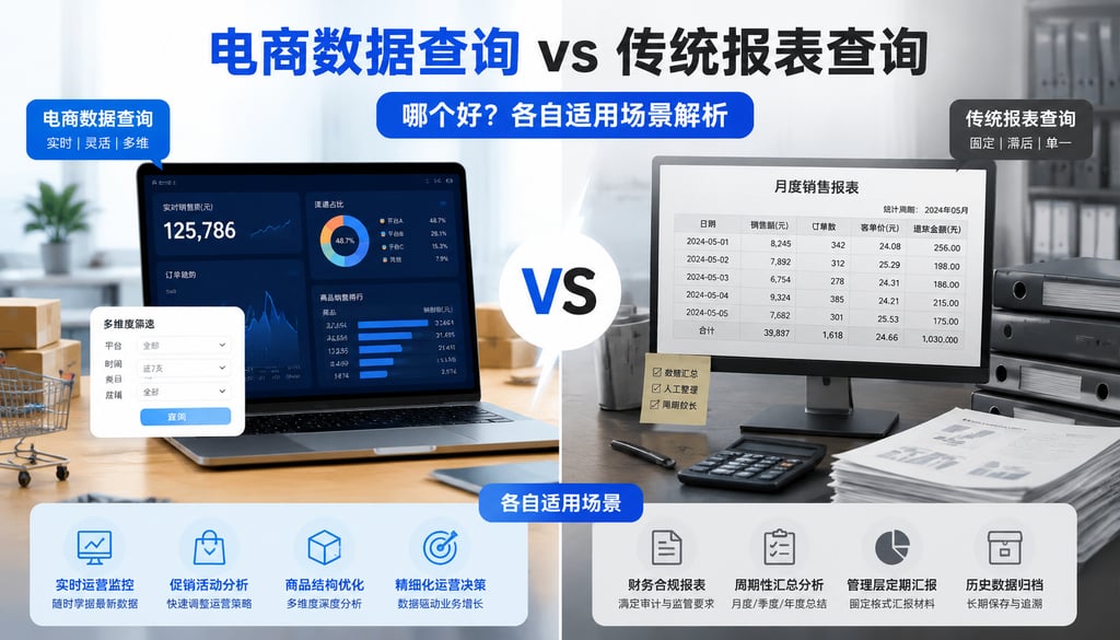电商数据查询和传统报表查询哪个好？各自适用场景解析