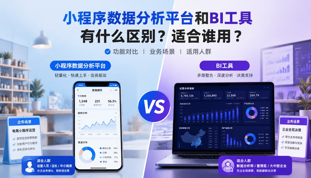小程序数据分析平台和BI工具有什么区别？适合谁用