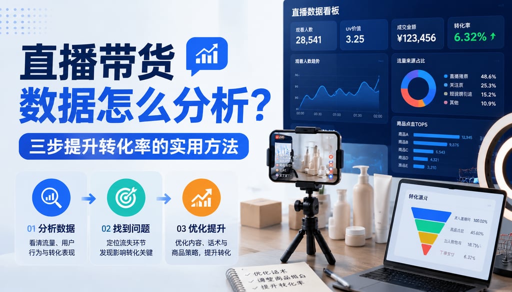 直播带货数据怎么分析？三步提升转化率的实用方法