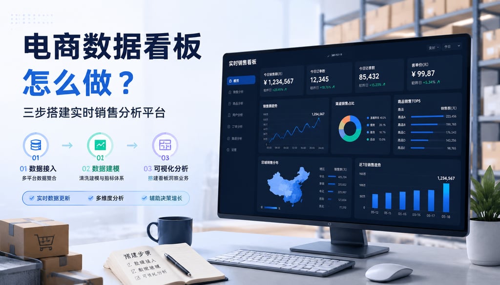 电商数据看板怎么做？三步搭建实时销售分析平台