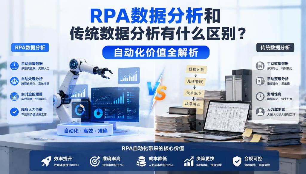 RPA数据分析和传统数据分析有什么区别？自动化价值全解析