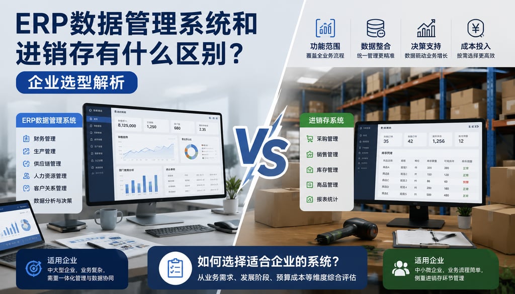 erp数据管理系统和进销存有什么区别？企业选型解析