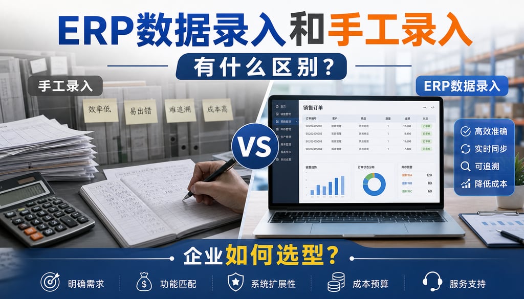 ERP数据录入和手工录入有什么区别？企业如何选型