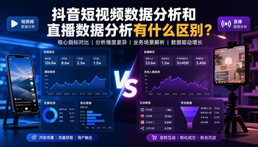 抖音短视频数据分析和直播数据分析有什么区别
