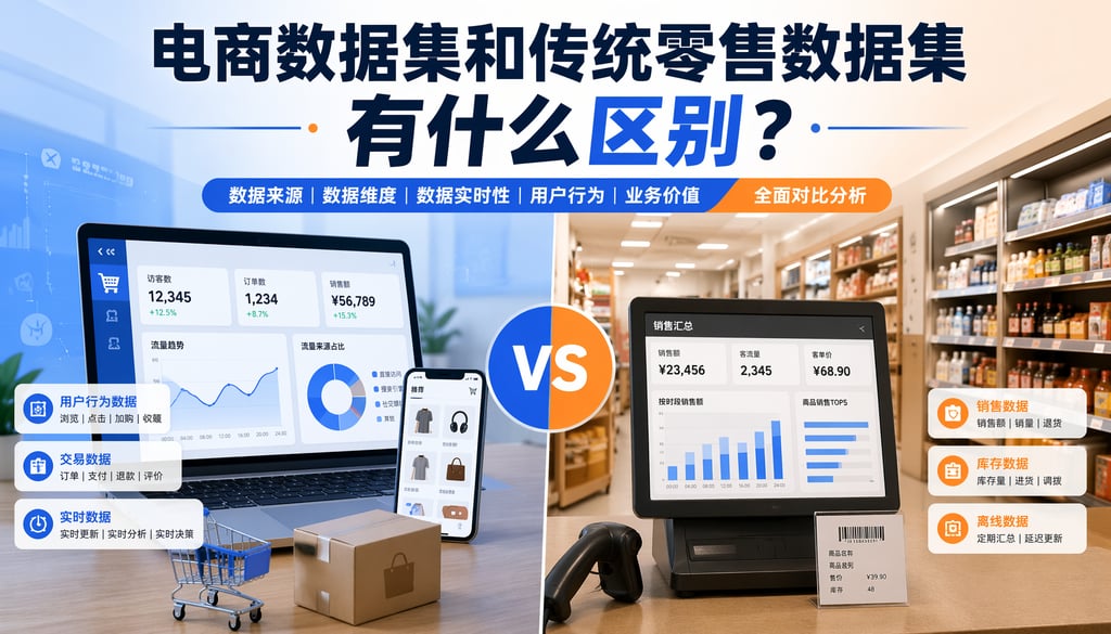 电商数据集和传统零售数据集有什么区别？