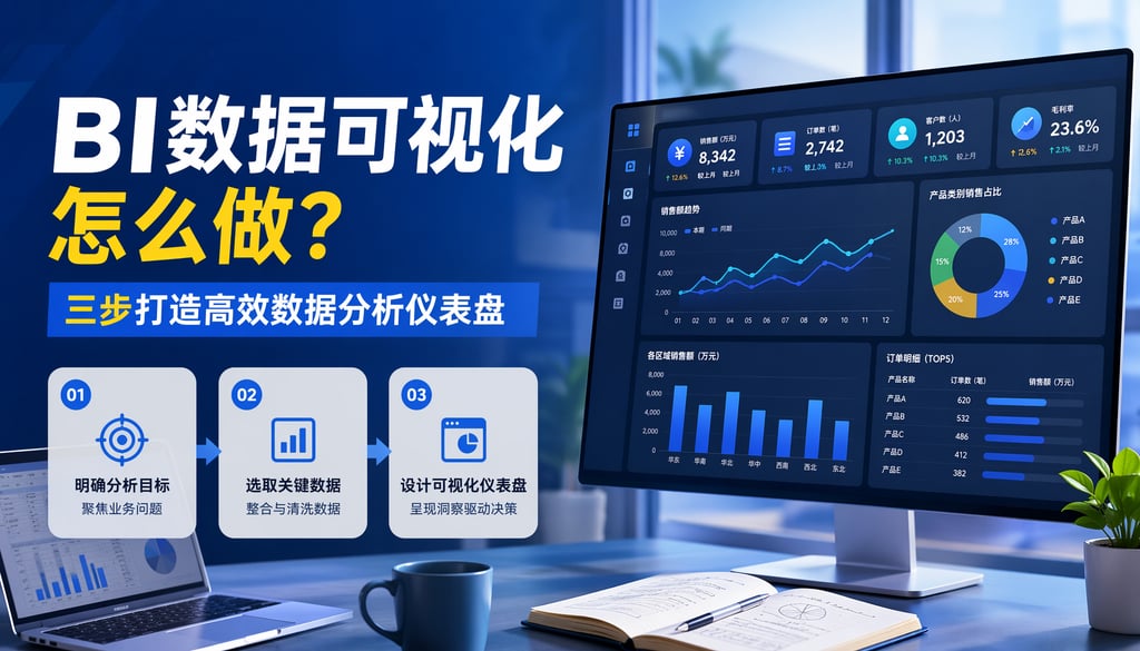 BI数据可视化怎么做？三步打造高效数据分析仪表盘