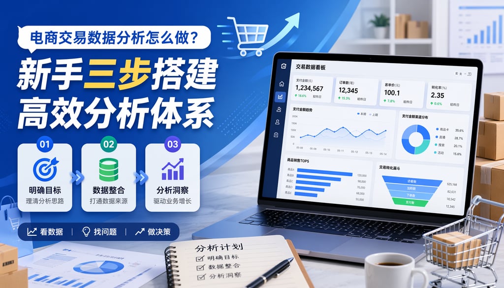电商交易数据分析怎么做？新手三步搭建高效分析体系