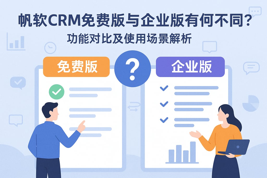 帆软CRM免费版与企业版有何不同？功能对比及使用场景解析