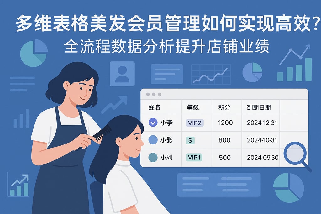 多维表格美发会员管理如何实现高效？全流程数据分析提升店铺业绩