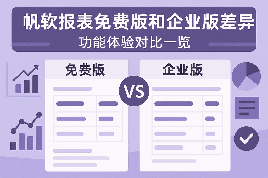 帆软报表免费版和企业版差异？功能体验对比一览
