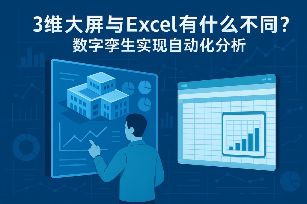 3维大屏与Excel有什么不同？数字孪生实现自动化分析