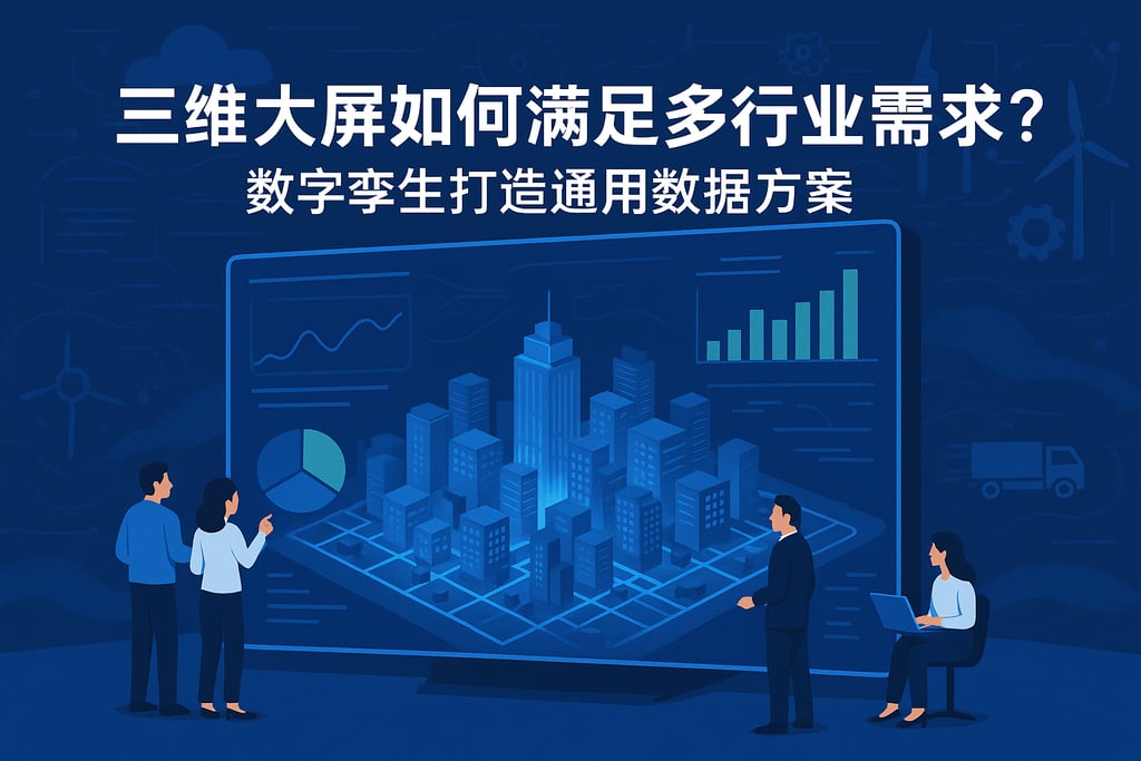三维大屏如何满足多行业需求？数字孪生打造通用数据方案