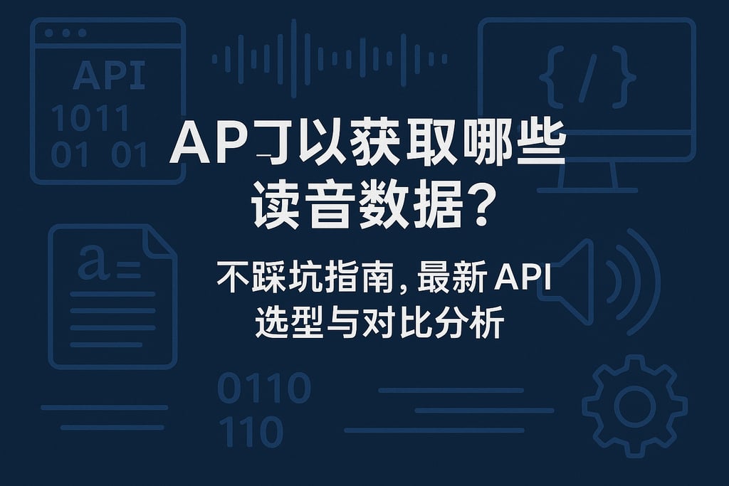 API可以获取哪些读音的数据？不踩坑指南，最新API选型与对比分析