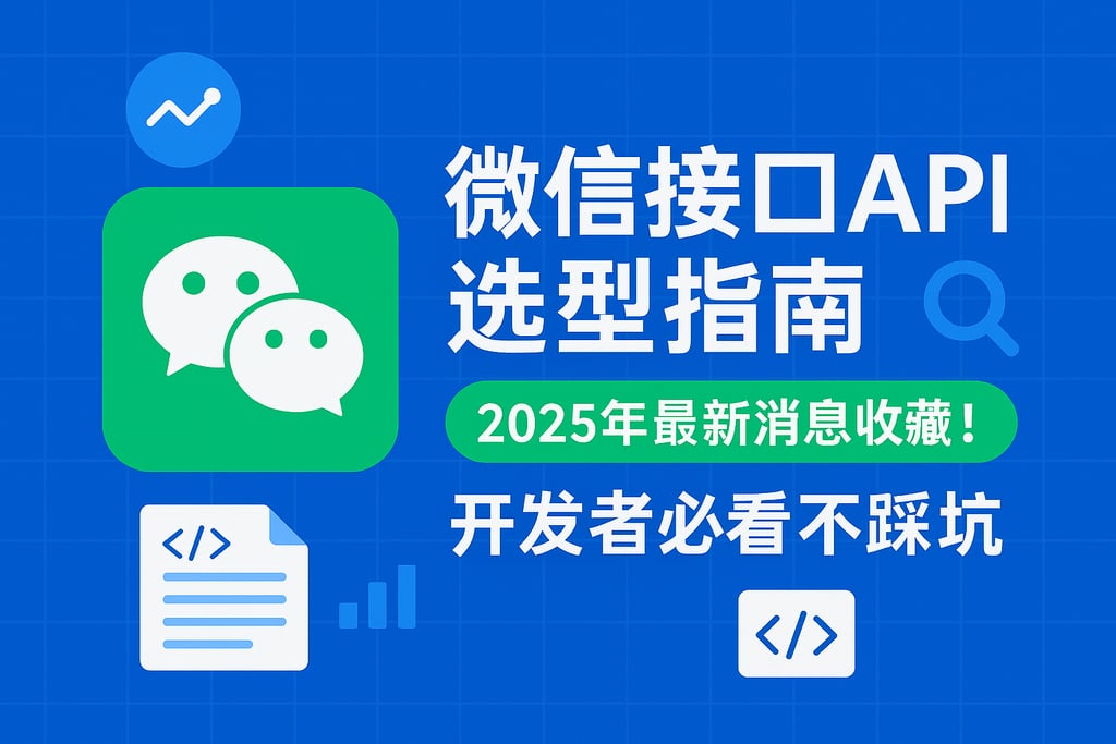 微信接口api选型指南，2025年最新消息收藏！开发者必看不踩坑