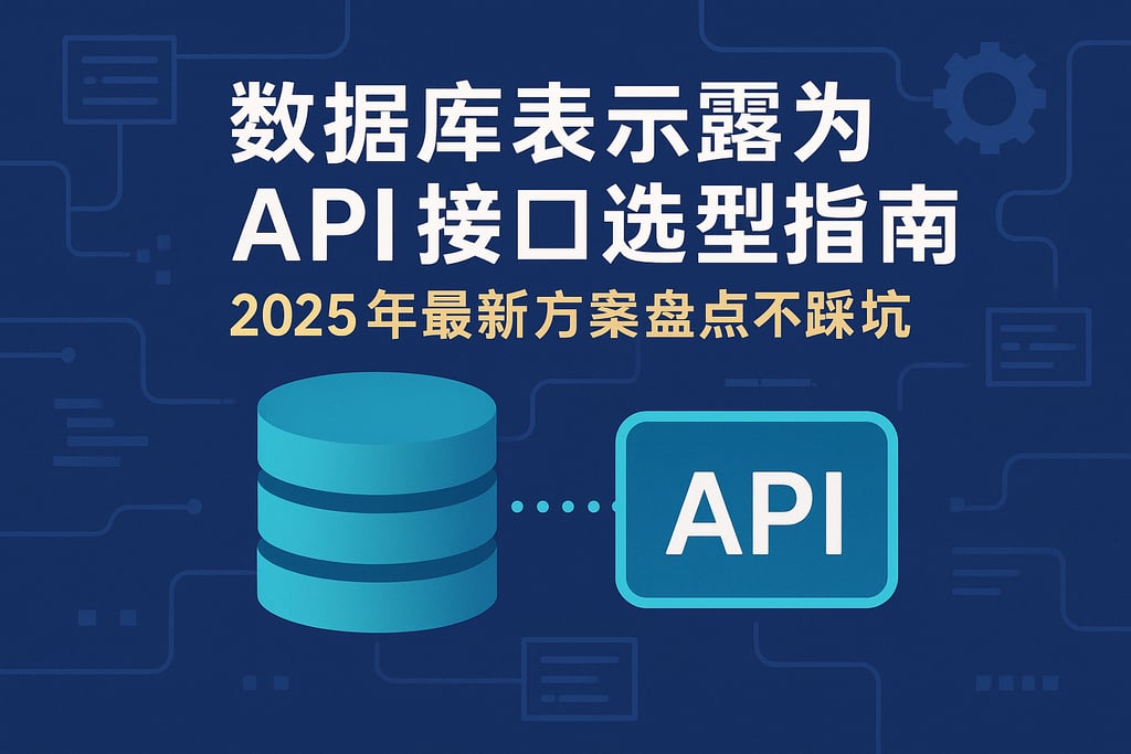 数据库表暴露为API接口选型指南，2025年最新方案盘点不踩坑