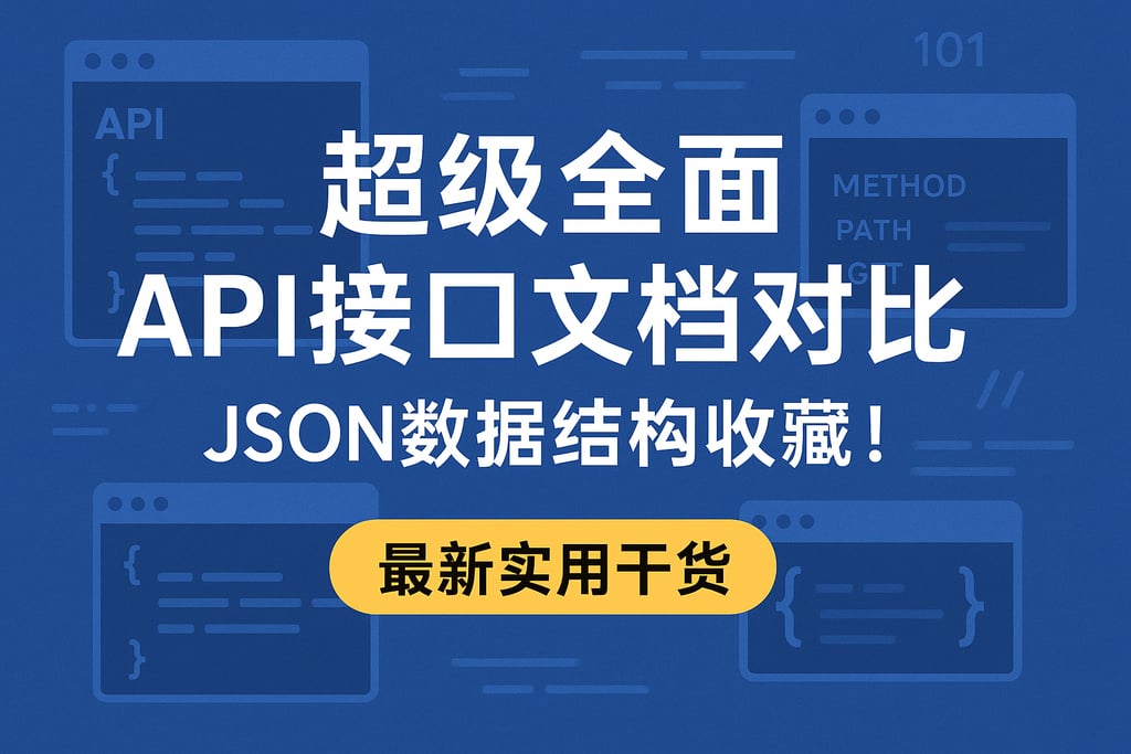 超级全面API接口文档对比，JSON数据结构收藏！最新实用干货