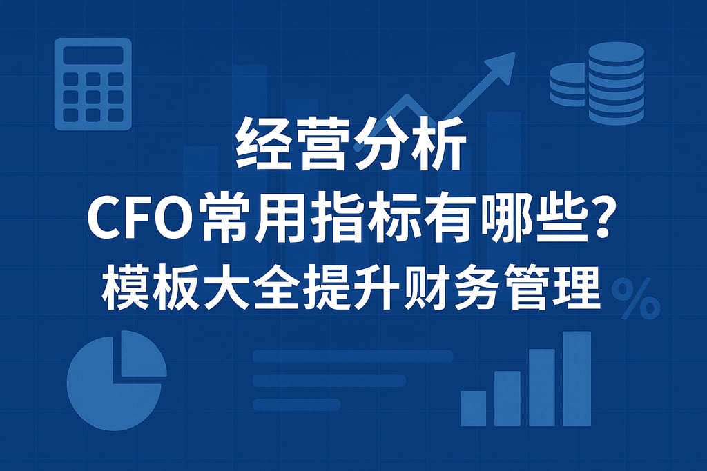 经营分析CFO常用指标有哪些？模板大全提升财务管理