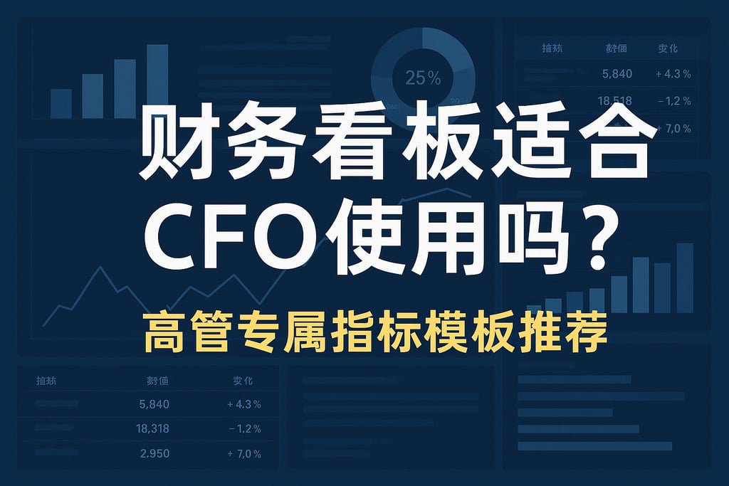 财务看板适合CFO使用吗？高管专属指标模板推荐