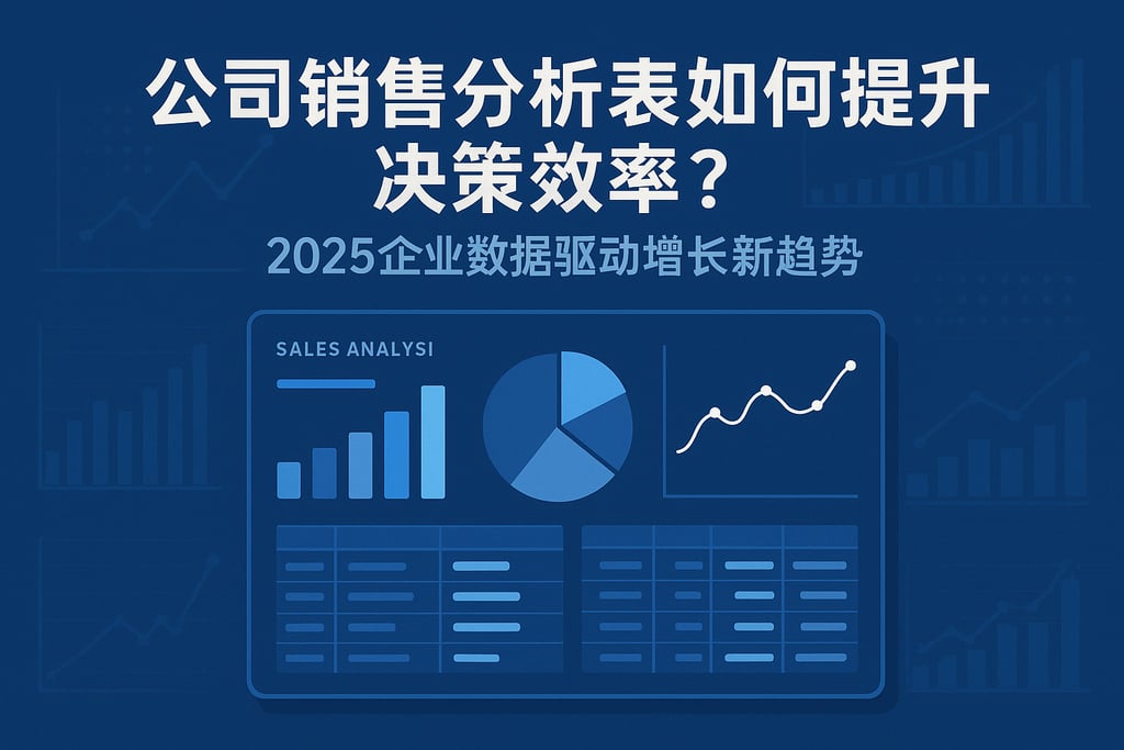 公司销售分析表如何提升决策效率？2025企业数据驱动增长新趋势