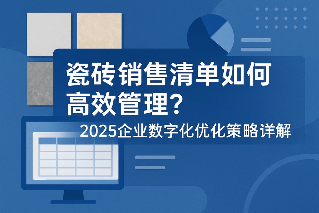 瓷砖销售清单表格如何高效管理？2025企业数字化优化策略详解