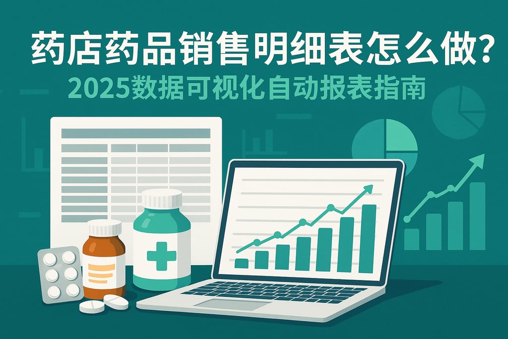 药店药品销售明细表怎么做？2025数据可视化自动报表指南