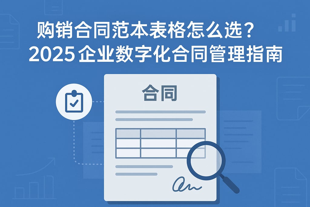 购销合同范本表格怎么选？2025企业数字化合同管理指南