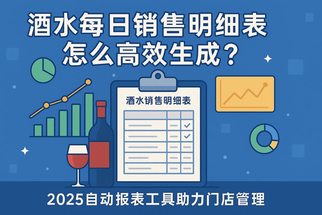 酒水每日销售明细表怎么高效生成？2025自动报表工具助力门店管理