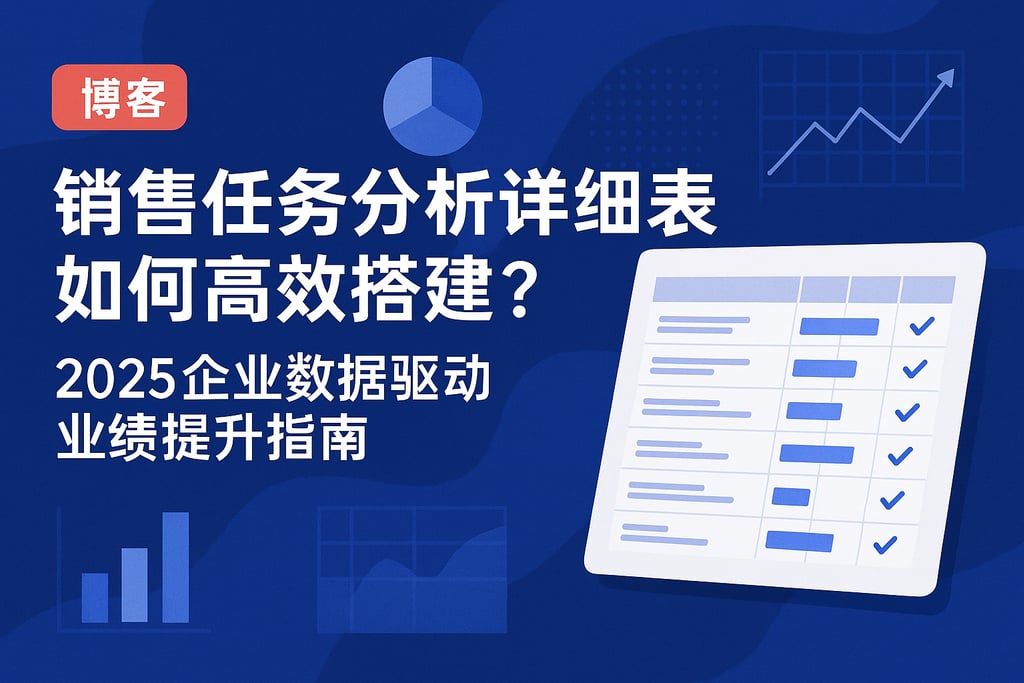 销售任务分析详细表如何高效搭建？2025企业数据驱动业绩提升指南