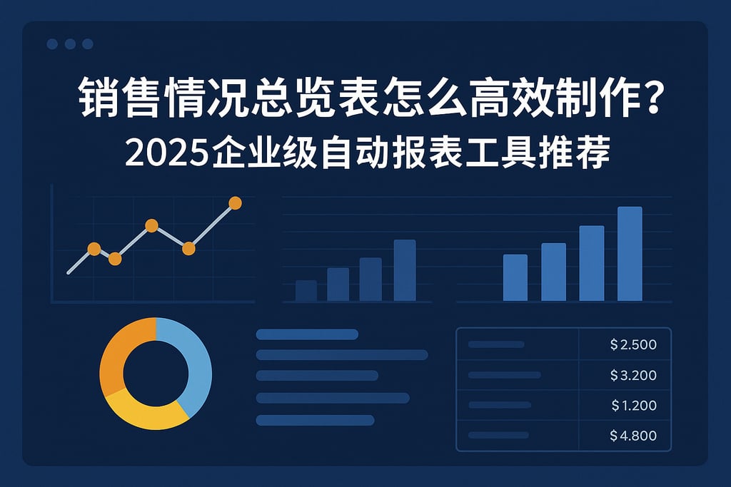 销售情况总览表怎么高效制作？2025企业级自动报表工具推荐