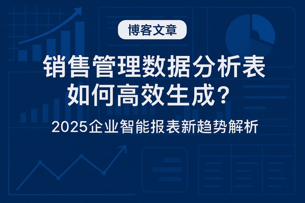 销售管理数据分析报表如何高效生成？2025企业智能报表新趋势解析