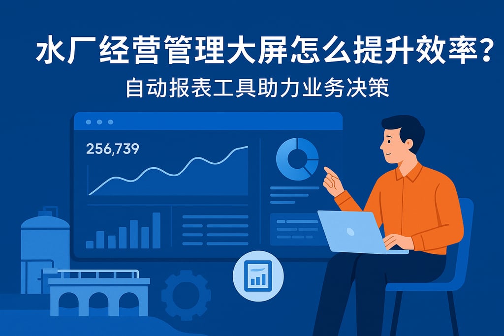 水厂经营管理大屏怎么提升效率？自动报表工具助力业务决策